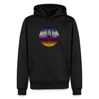 Physics Atom - Men’s Premium Organic Hoodie - black - Front - Nico (187cm)