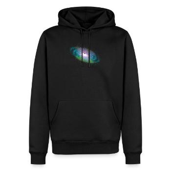 Universum Galaxie - Männer Premium Bio Hoodie - Schwarz - Vorne - Nico (187cm)