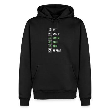 Triathlon - Men’s Premium Organic Hoodie - black - Front - Nico (187cm)