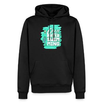 Natation en eau libre - Sweat à capuche Premium bio Homme - noir - Devant - Nico (187cm)