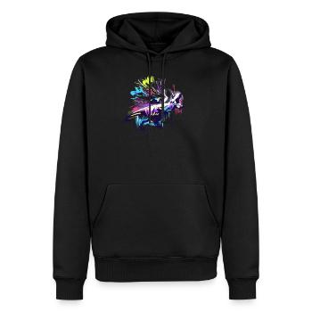 Rainbow Tyrannosaurus Rex - Men’s Premium Organic Hoodie - black - Front - Nico (187cm)
