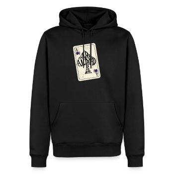 Ace Of Spades Were All Mad Here - verrückter Hutmacher - Männer Premium Bio Hoodie - Schwarz - Vorne - Nico (187cm)