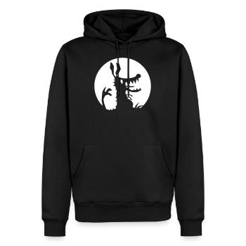 Wolf Halloween - Sweat à capuche Premium bio Homme - noir - Devant - Nico (187cm)