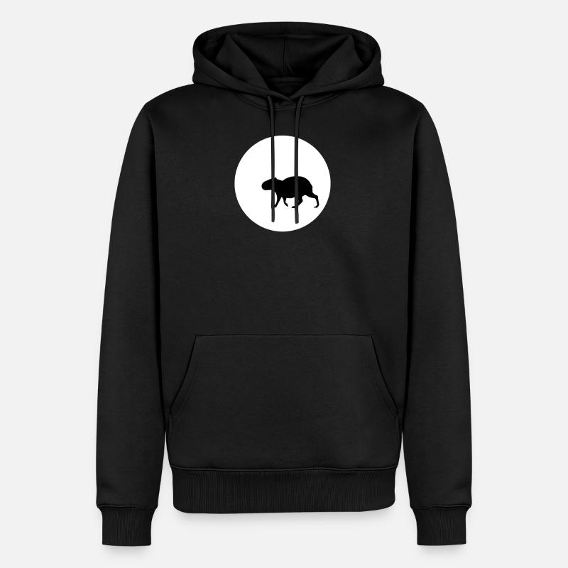 Capybara and Moon TEE - Männer Premium Bio Hoodie - Schwarz