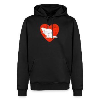 Coeur pour castors - Sweat à capuche Premium bio Homme - noir - Devant - Nico (187cm)