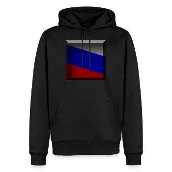 Drapeau russe - Sweat à capuche Premium bio Homme - noir - Devant - Nico (187cm)