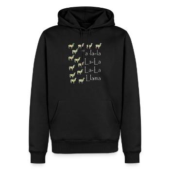Funny Falalalamma gift for lovers of llamas and - Men’s Premium Organic Hoodie - black - Front - Nico (187cm)
