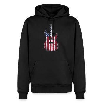 Gitarre USA - Männer Premium Bio Hoodie - Schwarz - Vorne - Nico (187cm)