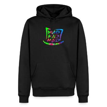 Gardez Wonderland Mad Hat Hatter - Sweat à capuche Premium bio Homme - noir - Devant - Nico (187cm)