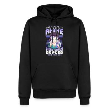 Wenn es nicht mit Anime-Spielen oder Essen zu tun hat - Männer Premium Bio Hoodie - Schwarz - Vorne - Nico (187cm)
