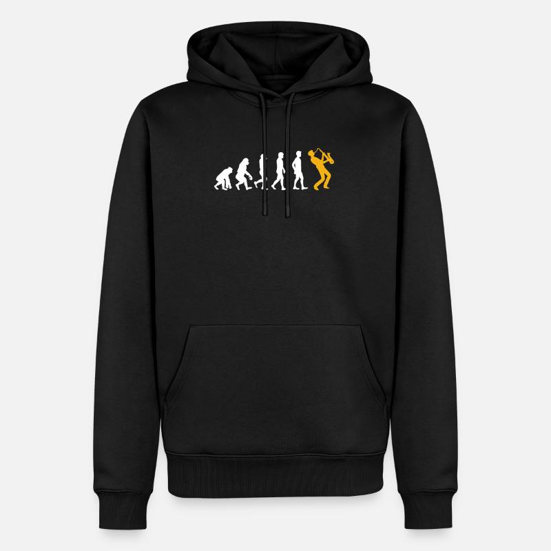 Evolution du saxophone - Sweat à capuche Premium bio Homme - noir
