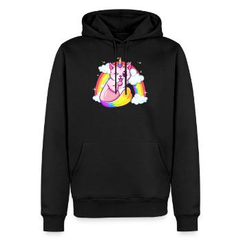 Regenbogen Meowgical Caticorn Majestic Cat Einhorn - Männer Premium Bio Hoodie - Schwarz - Vorne - Nico (187cm)