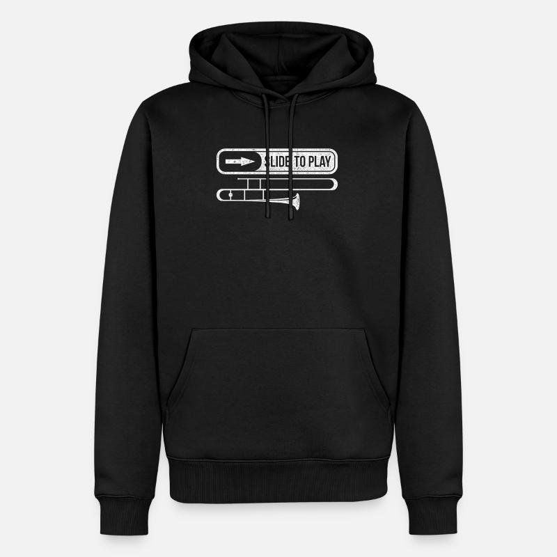 Instrument à vent trombone - Sweat à capuche Premium bio Homme - noir