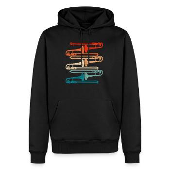 Musique de trombone - Sweat à capuche Premium bio Homme - noir - Devant - Nico (187cm)