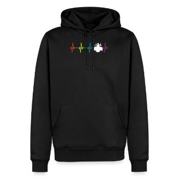 Drums Rainbow Heartbeat - Männer Premium Bio Hoodie - Schwarz - Vorne - Nico (187cm)