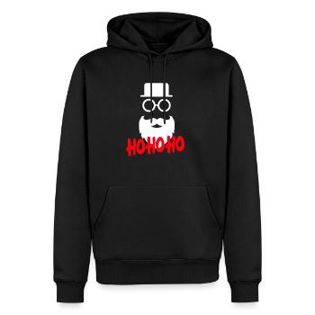 HOHOHO Hipster Santa Noël laid - Sweat à capuche Premium bio Homme - noir - Devant - Nico (187cm)