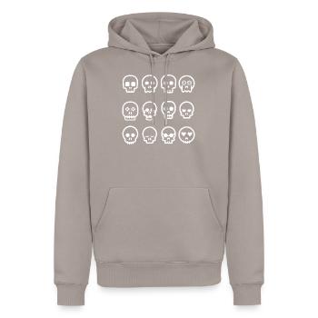 Comic Skulls | Skulls Halloween - Men’s Premium Organic Hoodie - taupe - Front - Nico (187cm)