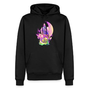 Schädel & Krähe RPG Gamer Fantasy Gaming Pastell Art - Männer Premium Bio Hoodie - Schwarz - Vorne - Nico (187cm)