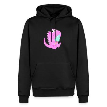 Pink Dino Dinosaurier Eiskrem Eis Kinder Kids - Männer Premium Bio Hoodie - Schwarz - Vorne - Nico (187cm)