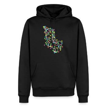 Noël licorne Noël Noël moche - Sweat à capuche Premium bio Homme - noir - Devant - Nico (187cm)