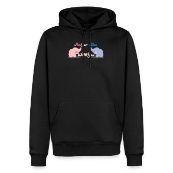 Pink or Blue - Süßes Werdende Eltern Geschenk - Männer Premium Bio Hoodie - Schwarz - Vorne - Nico (187cm)