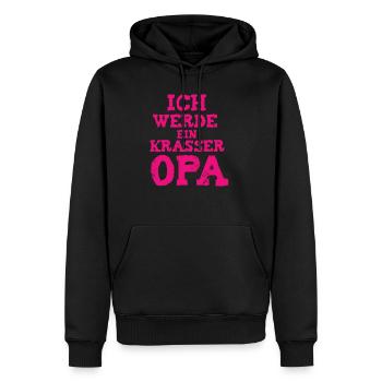 ich werde opa I Geschenk für Opa - Männer Premium Bio Hoodie - Schwarz - Vorne - Nico (187cm)