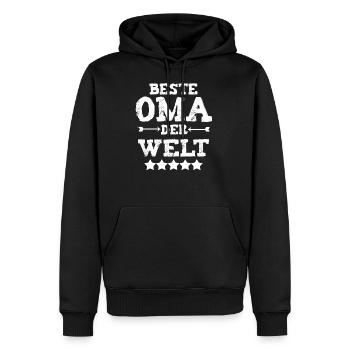 Beste Oma Der Welt - Männer Premium Bio Hoodie - Schwarz - Vorne - Nico (187cm)