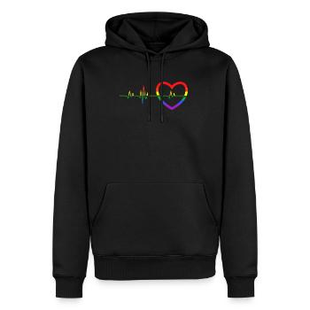LGBT Puls Herz - Männer Premium Bio Hoodie - Schwarz - Vorne - Nico (187cm)