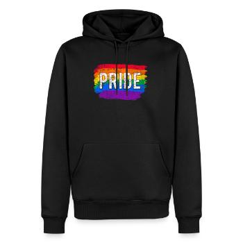 Fierté LGBT - Sweat à capuche Premium bio Homme - noir - Devant - Nico (187cm)