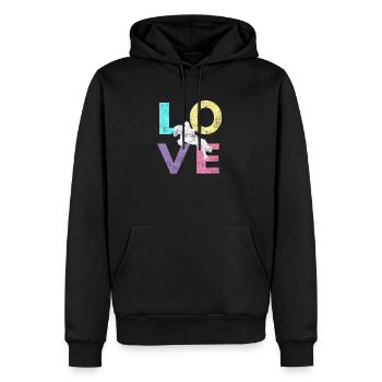 Cadeau d'amour de cheval mignon pour les amateurs de chevaux - Sweat à capuche Premium bio Homme - noir - Devant - Nico (187cm)