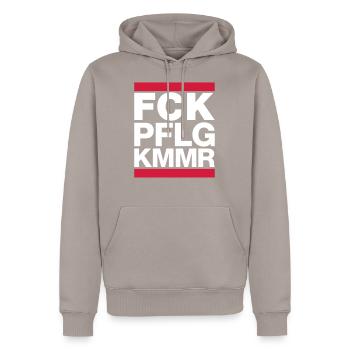 pflegekammer-stoppen.de - Männer Premium Bio Hoodie - Taupe - Vorne - Nico (187cm)