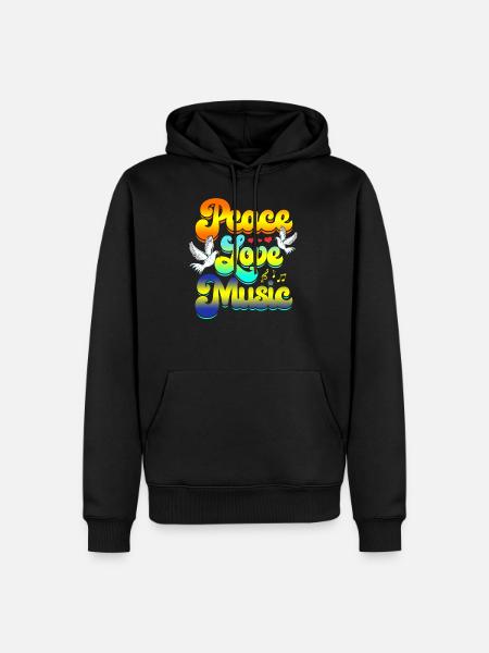 Friedensliebesmusik Rave Festival Musical Hippie - Herre Premium økologisk hoodie - sort