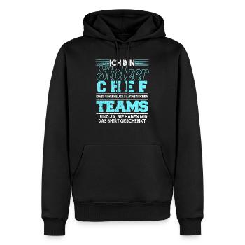 Stolzer Chef Eines Fantastischen Teams Spruch - Männer Premium Bio Hoodie - Schwarz - Vorne - Nico (187cm)