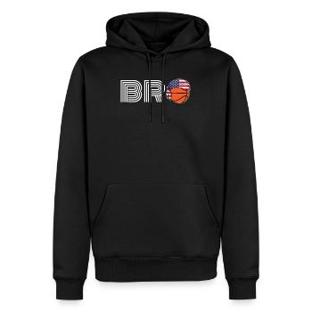Basket-ball masculin Bro Jersey | Cadeau pour le basket-ball - Sweat à capuche Premium bio Homme - noir - Devant - Nico (187cm)