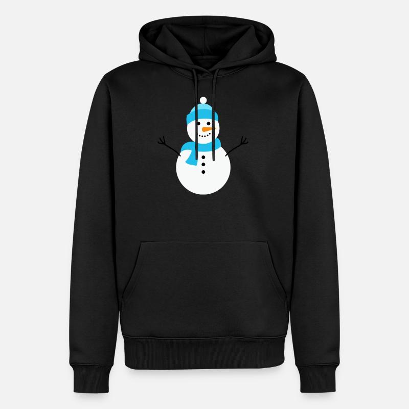 Snowman - Männer Premium Bio Hoodie - Schwarz