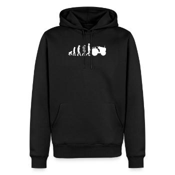 Landwirt Evolution Bauer Trecker Traktor - Männer Premium Bio Hoodie - Schwarz - Vorne - Nico (187cm)