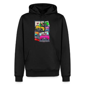 80er Musik - Männer Premium Bio Hoodie - Schwarz - Vorne - Nico (187cm)