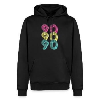 90er Geschenk - Männer Premium Bio Hoodie - Schwarz - Vorne - Nico (187cm)