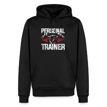Profession d'entraîneur personnel - Sweat à capuche Premium bio Homme - noir - Devant - Nico (187cm)