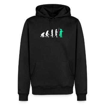 Evolution Jardinier - Sweat à capuche Premium bio Homme - noir - Devant - Nico (187cm)