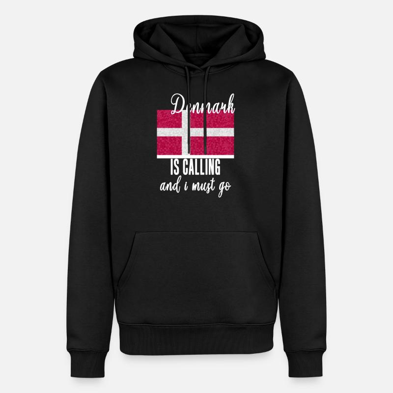 Danemark - Sweat à capuche Premium bio Homme - noir
