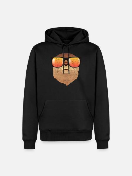 Otter With Sunglasses Illustration - Männer Premium Bio Hoodie - Schwarz