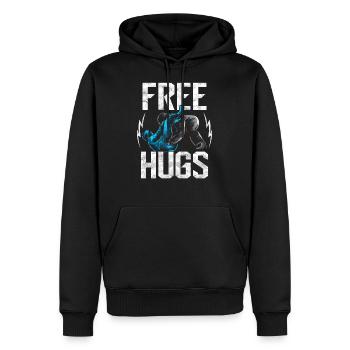 Mignons calins libres arts martiaux Jiu Jitsu BJJ - Sweat à capuche Premium bio Homme - noir - Devant - Nico (187cm)