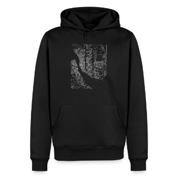 Plan et rues de Liverpool minimal - Sweat à capuche Premium bio Homme - noir - Devant - Nico (187cm)