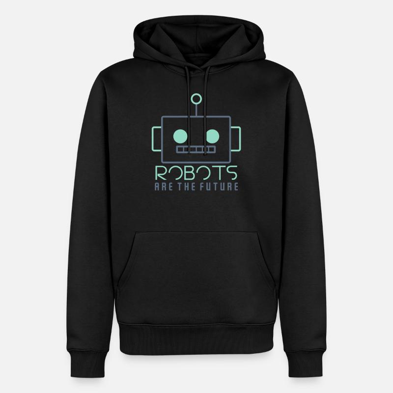 LES ROBOTS SONT L'AVENIR - Sweat à capuche Premium bio Homme - noir