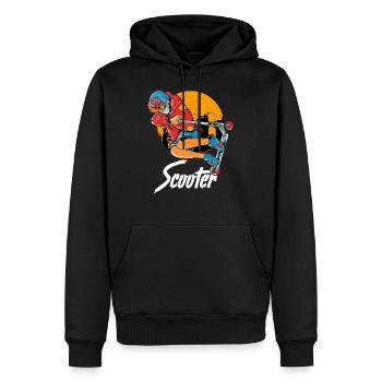 Lustige Roller-Kinderreittricks - Männer Premium Bio Hoodie - Schwarz - Vorne - Nico (187cm)