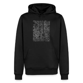 Minimaler Stadtplan und Straßen im Zentrum Berlins - Männer Premium Bio Hoodie - Schwarz - Vorne - Nico (187cm)