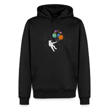 Espace astronaute - Sweat à capuche Premium bio Homme - noir - Devant - Nico (187cm)