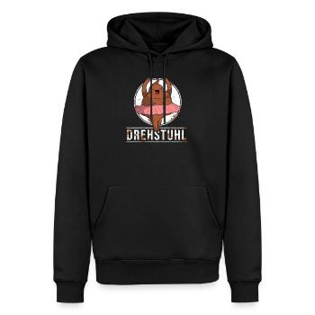 Drehstuhl Scheißhaufen Kacken Schwarzer Humor - Männer Premium Bio Hoodie - Schwarz - Vorne - Nico (187cm)