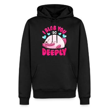Entzückend ich tupfe Sie so tief niedliches Blobfish-Wortspiel - Männer Premium Bio Hoodie - Schwarz - Vorne - Nico (187cm)